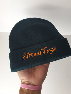 unFAZE'd Beanie - Dark Green/ w Orange Thread - Eternal Faze