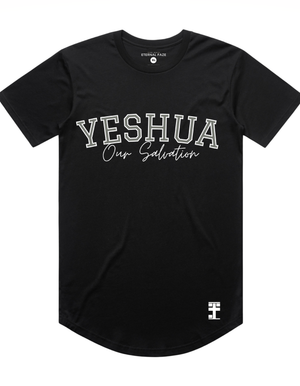 YESHUA - Black Swoop Tee - Eternal Faze